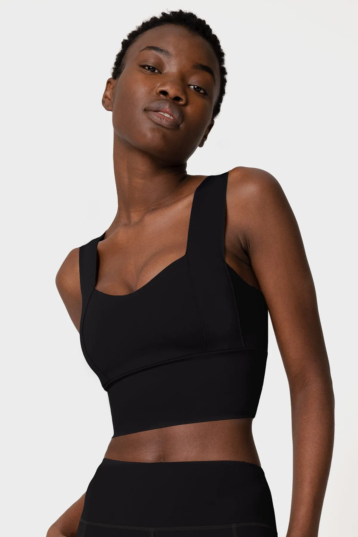 4 for $54 - Black Kelly Long Line Sleek Padded Sports Bra - Women