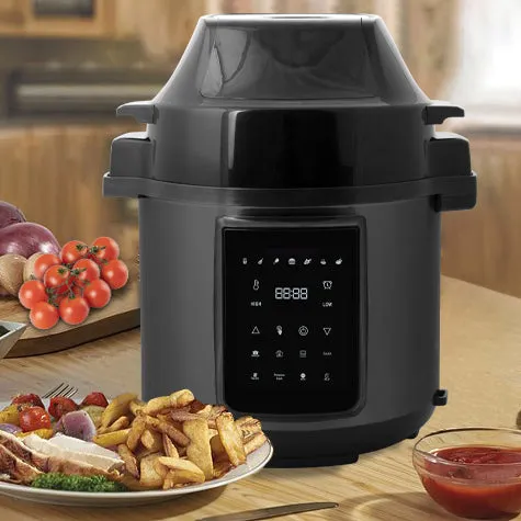 6L Air Fryer   Pressure Cooker (Black) Kitchen Appliance