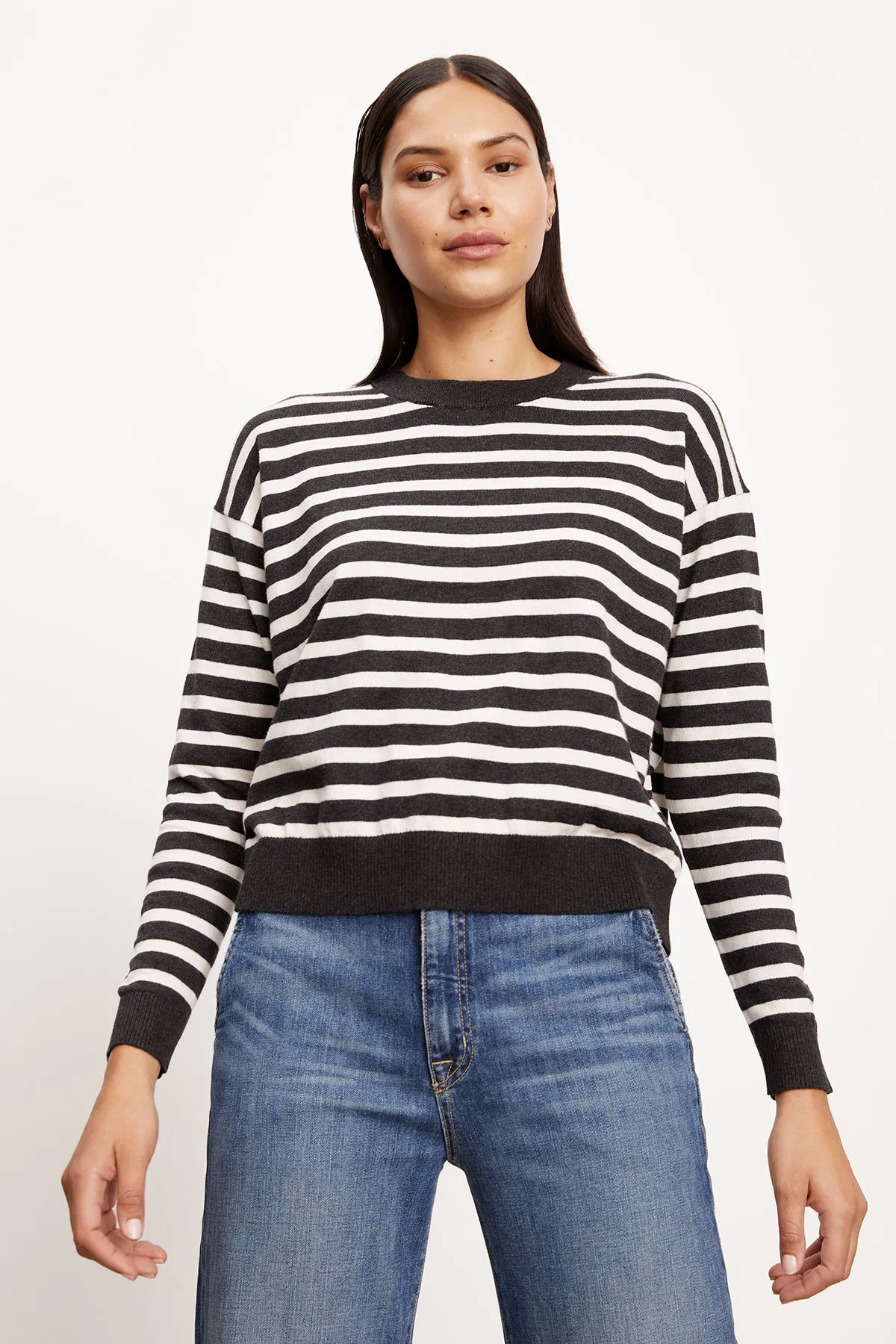 ALISTER STRIPED CREW NECK SWEATER