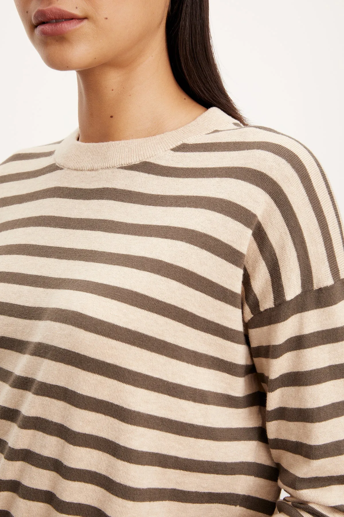 ALISTER STRIPED CREW NECK SWEATER