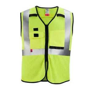 AR/FR Cat. 1 Class 2 High Visibility Yellow Mesh Safety Vest - 4XL/5XL