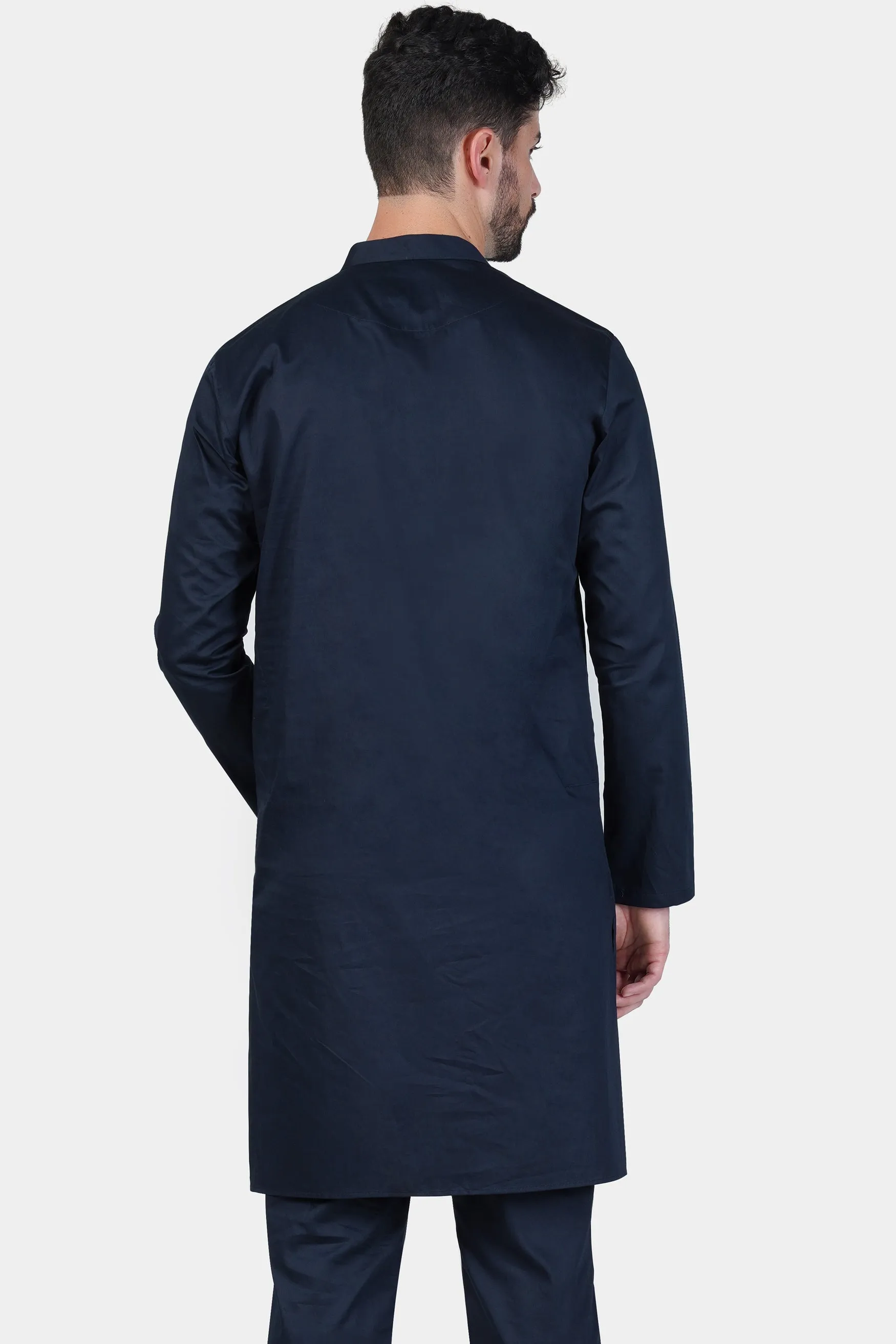 Baltic Sea Blue Subtle Sheen Super Soft Premium Cotton Kurta