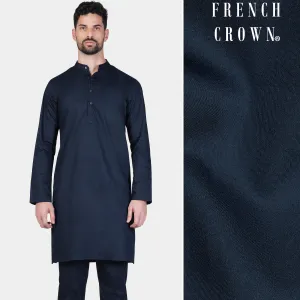 Baltic Sea Blue Subtle Sheen Super Soft Premium Cotton Kurta