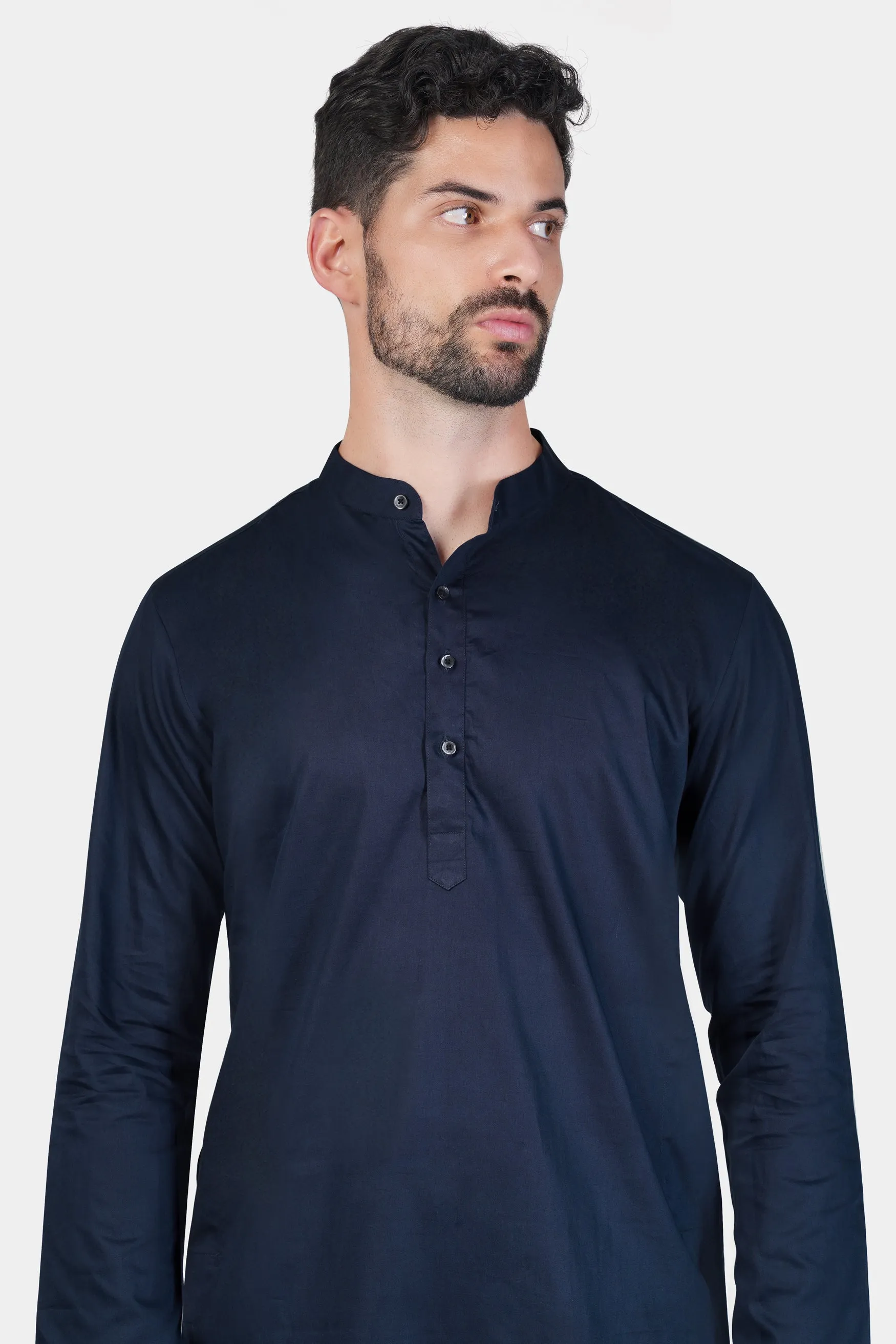 Baltic Sea Blue Subtle Sheen Super Soft Premium Cotton Kurta