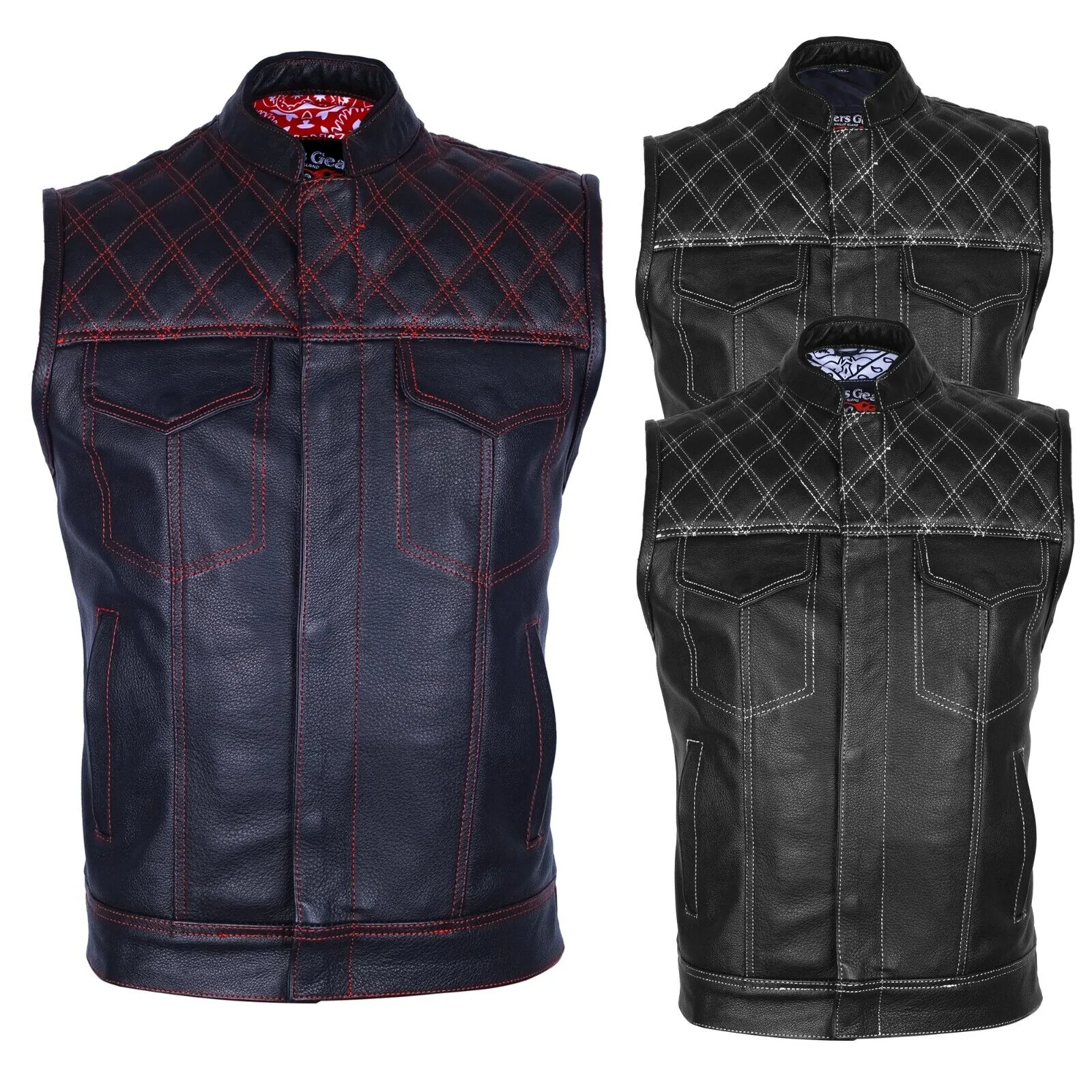 BGA Motorcycle Club Touring Diamond Quilted Leather Vests/Jacket