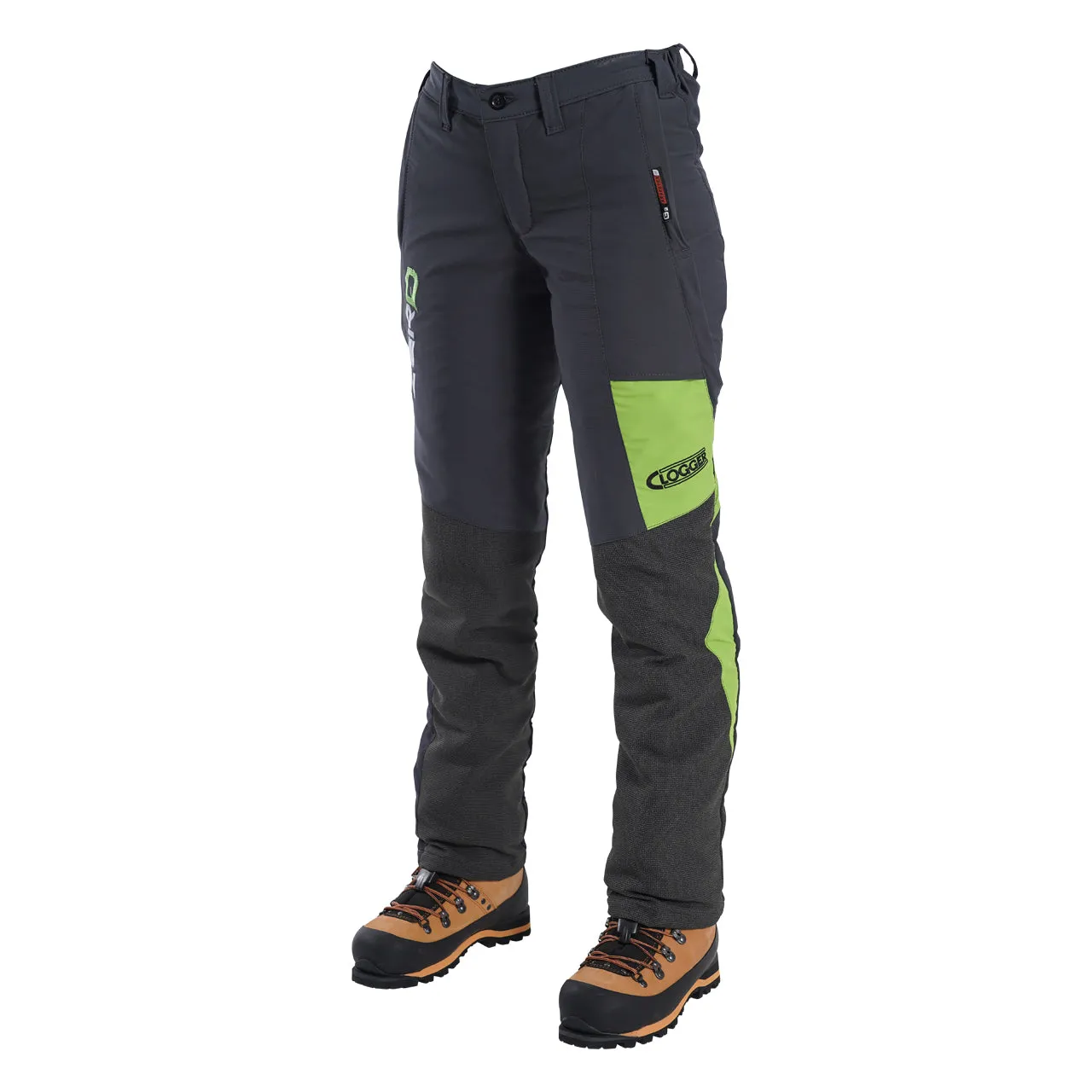 Clogger Zero Gen2 Light and Cool Women's Chainsaw Protective Pants - Grey/Green