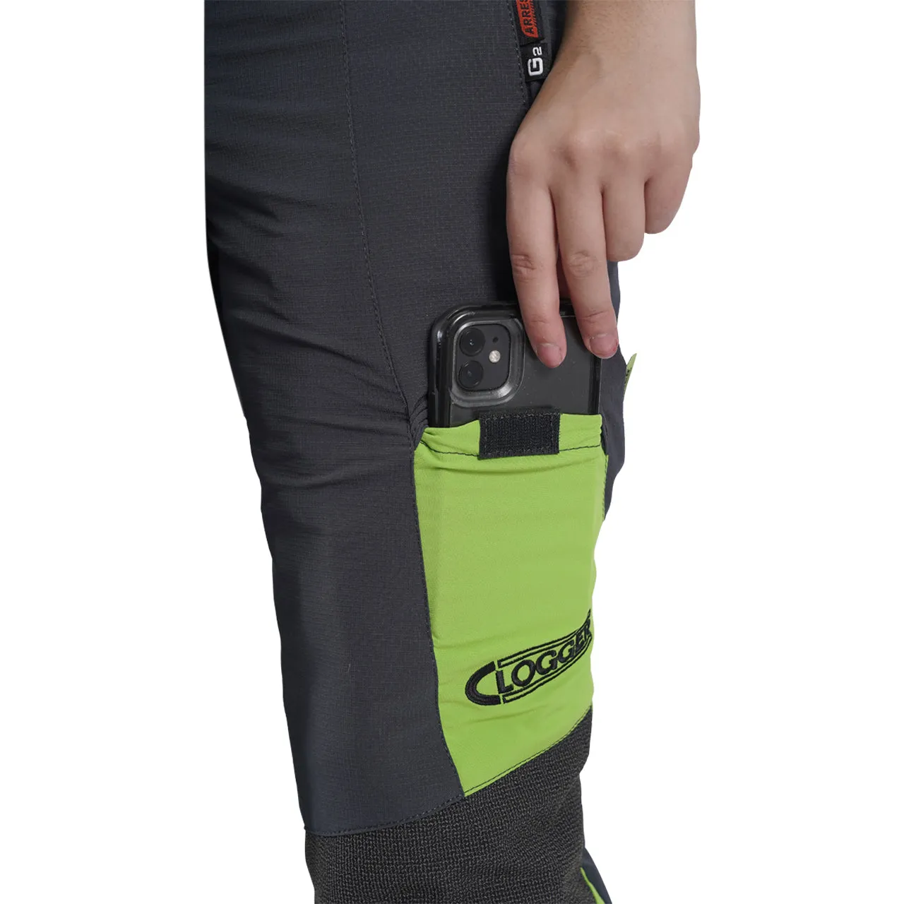 Clogger Zero Gen2 Light and Cool Women's Chainsaw Protective Pants - Grey/Green