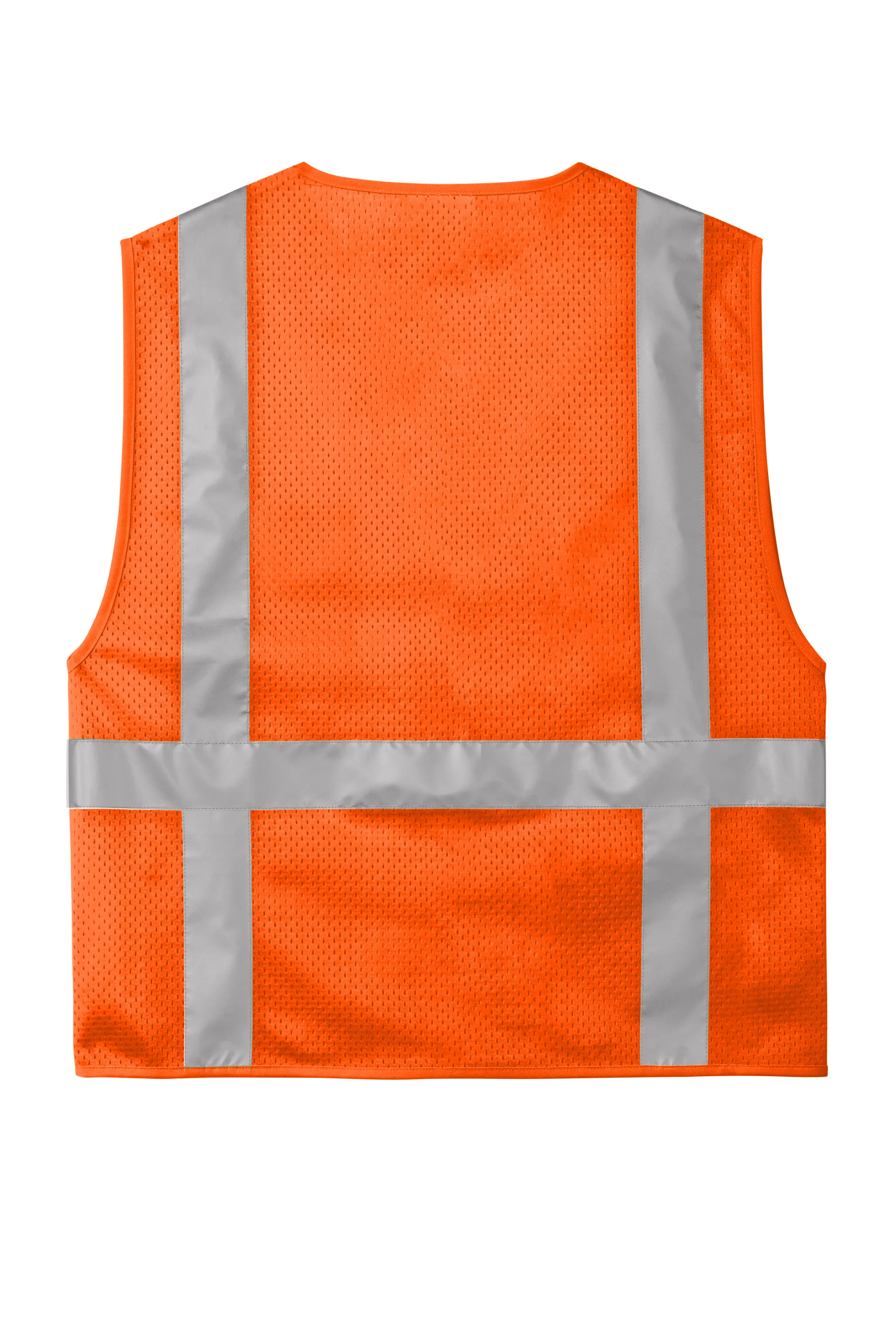 CornerStone® ANSI 107 Class 2 Mesh Six-Pocket Zippered Vest - Safety Orange