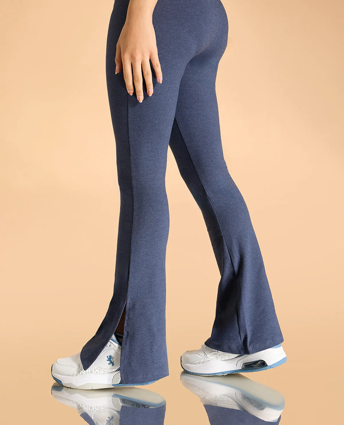 Criss Cross Cotton Flare Pants For Girls