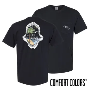 FIJI Comfort Colors Shark Bite Black Short Sleeve Pocket Tee