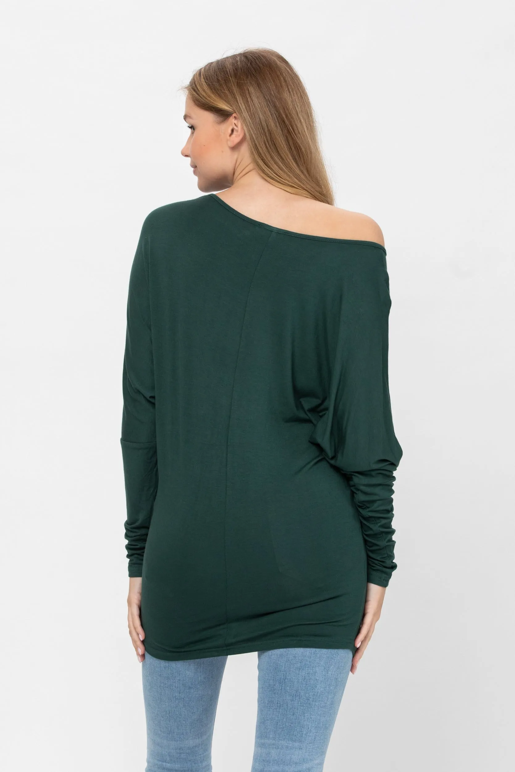 Flowy Comfort Draped Long Sleeve Batwing Dolman Top S-XL Plus Size