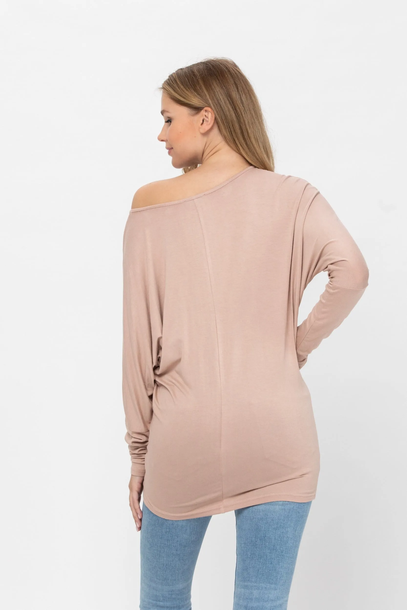 Flowy Comfort Draped Long Sleeve Batwing Dolman Top S-XL Plus Size