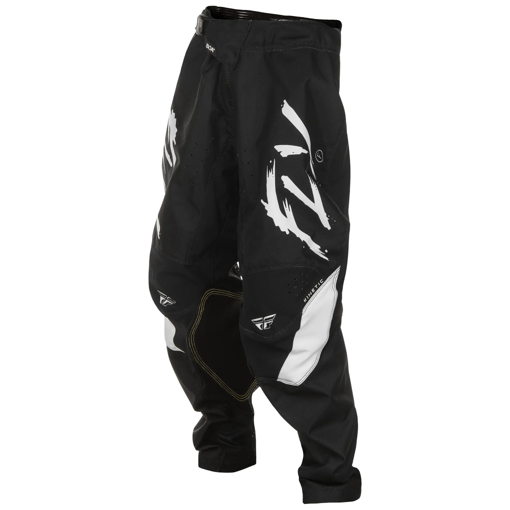 Fly Racing 2025 Youth Kinetic Stoke Pants Black White