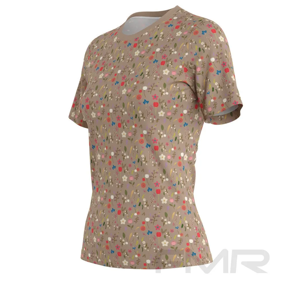 FMR Women's Floral Print Short Sleeve Performance Shirt