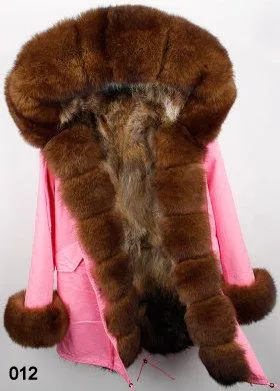 Fur-Lined, Hooded & Trimmed Parka Coat - Various Colors to choose from