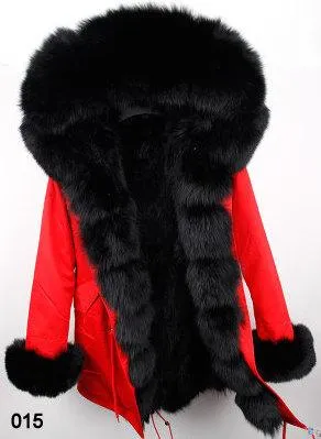 Fur-Lined, Hooded & Trimmed Parka Coat - Various Colors to choose from