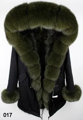 Fur-Lined, Hooded & Trimmed Parka Coat - Various Colors to choose from