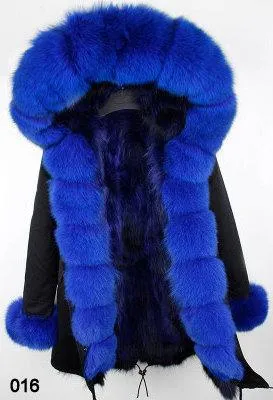 Fur-Lined, Hooded & Trimmed Parka Coat - Various Colors to choose from