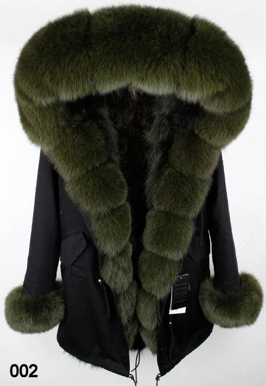 Fur-Lined, Hooded & Trimmed Parka Coat - Various Colors to choose from