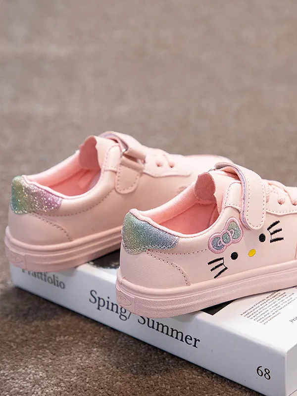 Hello Kitten Velcro Sneakers by Liv and Mia