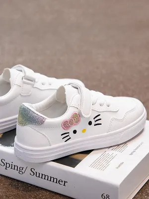 Hello Kitten Velcro Sneakers by Liv and Mia