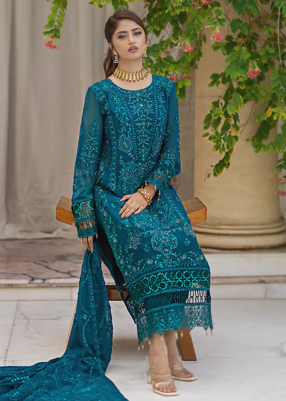 Ishq Aatish Luxury Chiffon '23 by Emaan Adeel | FAREEDA