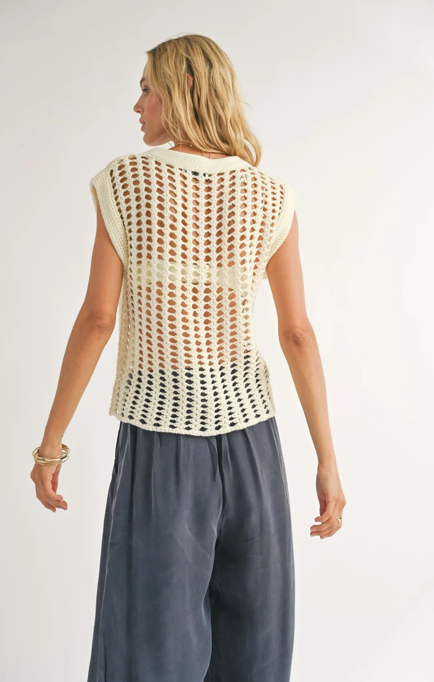 Lexi Open Knit Sweater Vest