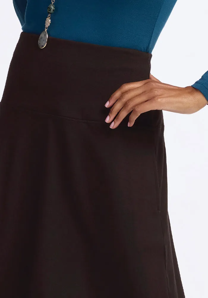 Marilyn Flowy Midi Skirt • Final Sale Deals! - French Roast