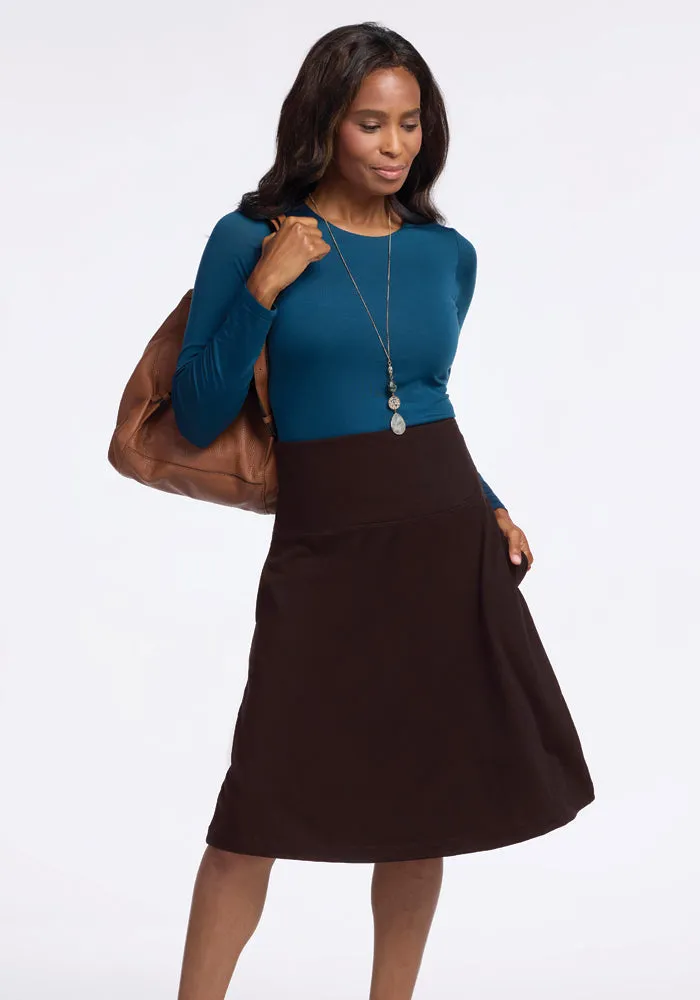 Marilyn Flowy Midi Skirt • Final Sale Deals! - French Roast