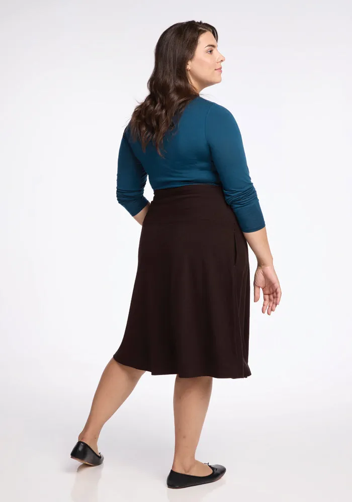 Marilyn Flowy Midi Skirt • Final Sale Deals! - French Roast