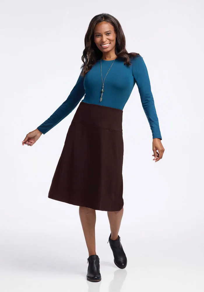 Marilyn Flowy Midi Skirt • Final Sale Deals! - French Roast