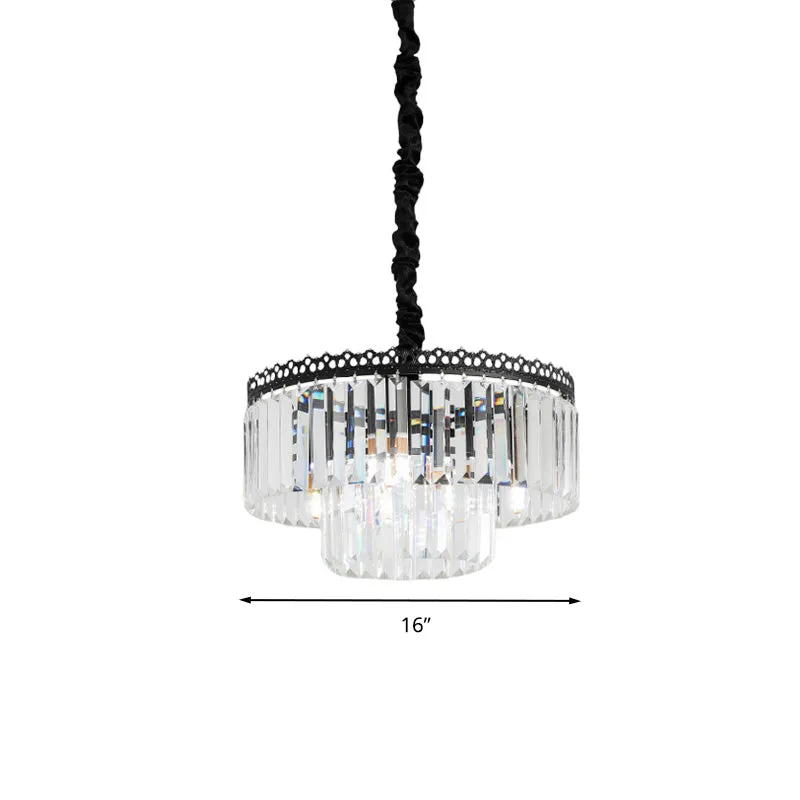 Modern Swirl Crystal Chandelier Light Fixture - 2/3 Tiers - 4/9 Lights - Clear Hanging Ceiling Light