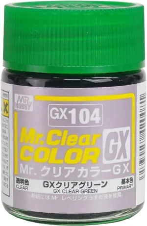 Mr. Hobby GX104 Mr. Clear Color GX Clear Green Lacquer Paint 18ml