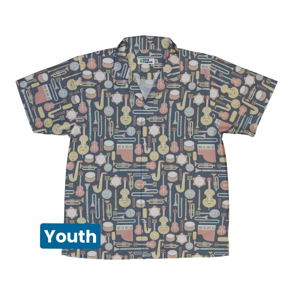 Musical Instruments Youth Hawaiian Shirt