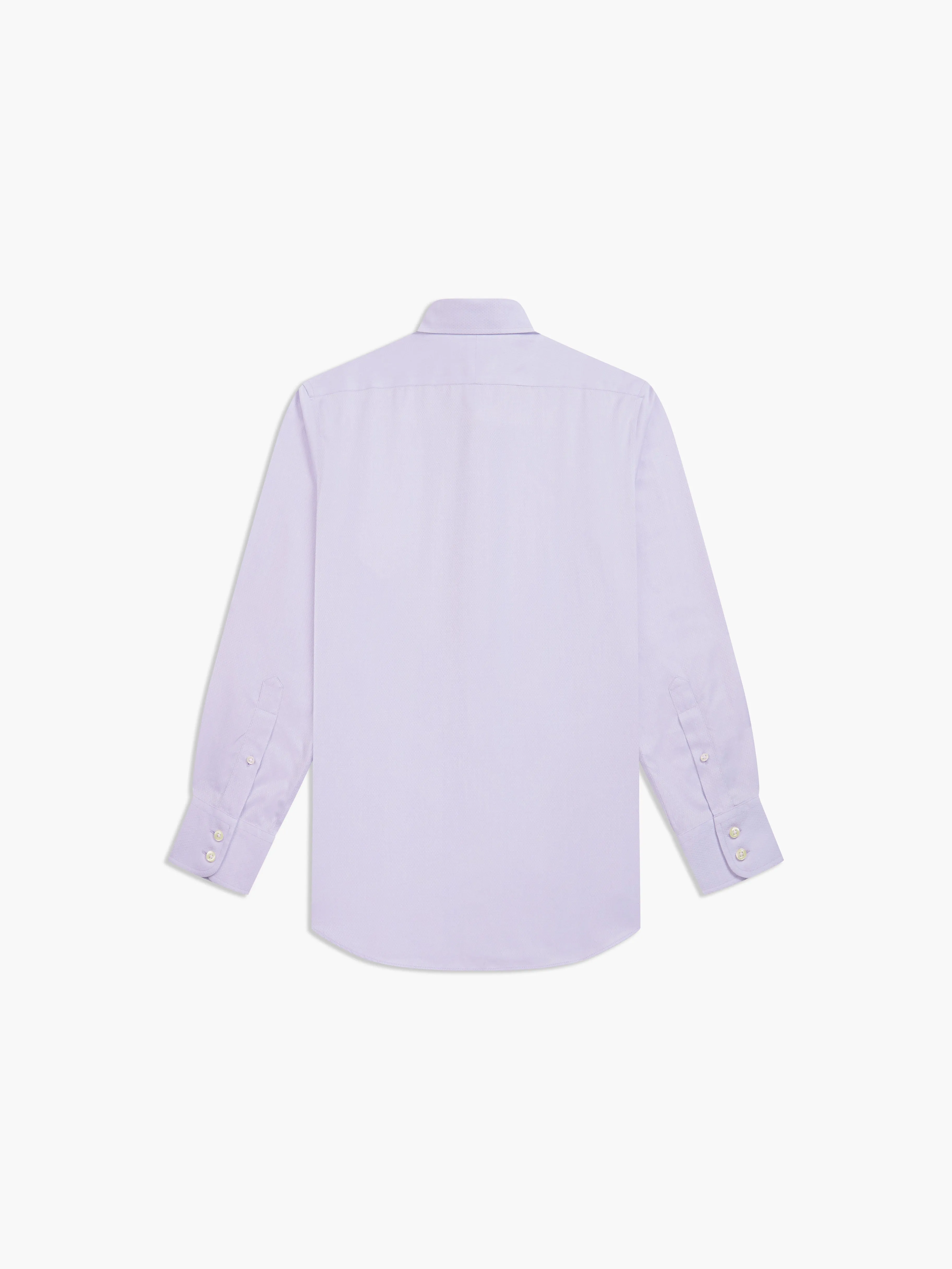 Non-Iron Lilac Horizontal Herringbone Slim Fit Single Cuff Semi-Cutaway Collar Shirt