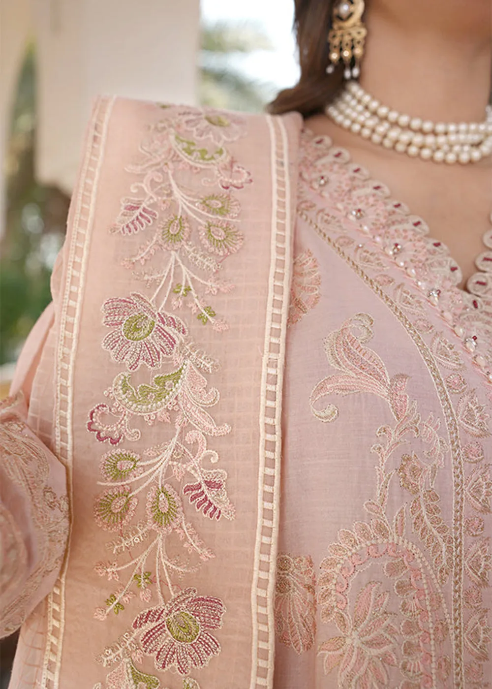 Pink Lawn Dress - Bahaar Luxury Lawn '23 by Mariyam's - Lara B-1015