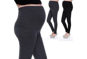 Pregnant Women Solid High Waist Pants Over Bump Leggings