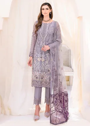 Purple Embroidered Suit - Ramsha Chiffon Vol 23 - #F-2310