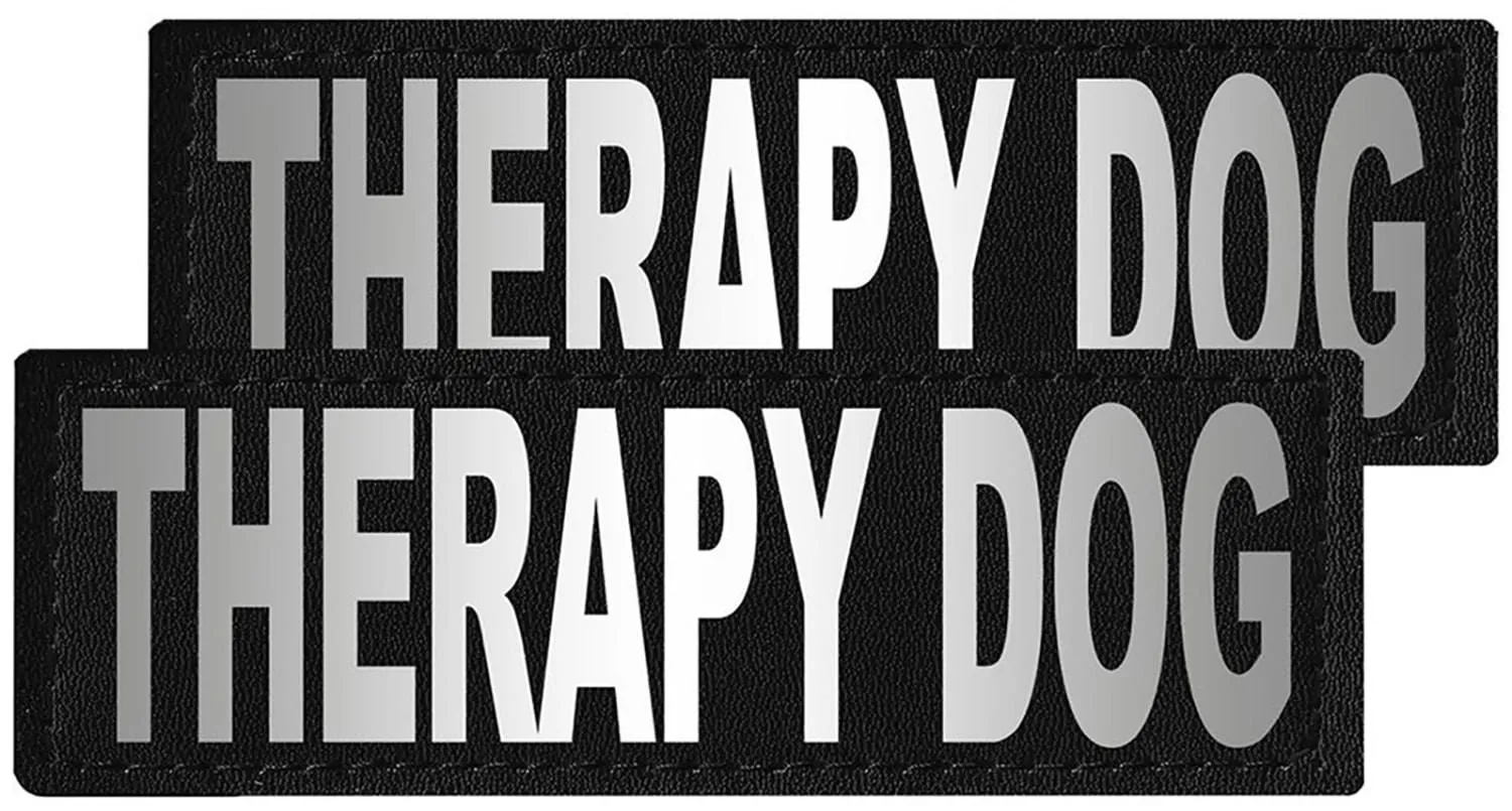 Reflective "Therapy Dog" Patches, Set of 2