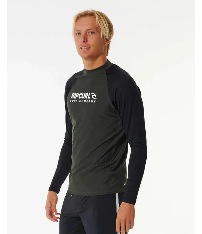 Ripcurl Shock Mens Long Sleeve Rashy (2024) - Black Marle