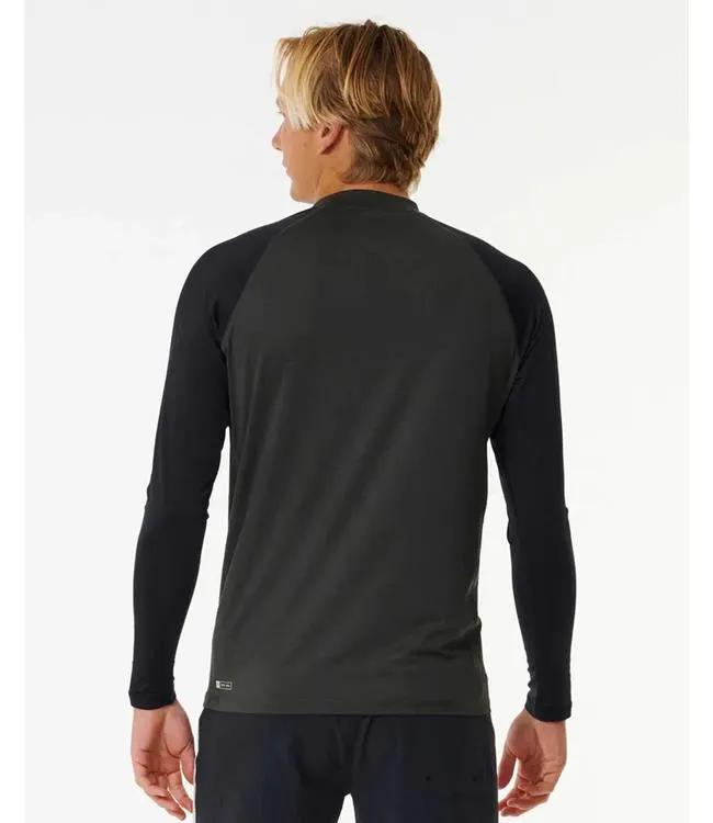 Ripcurl Shock Mens Long Sleeve Rashy (2024) - Black Marle