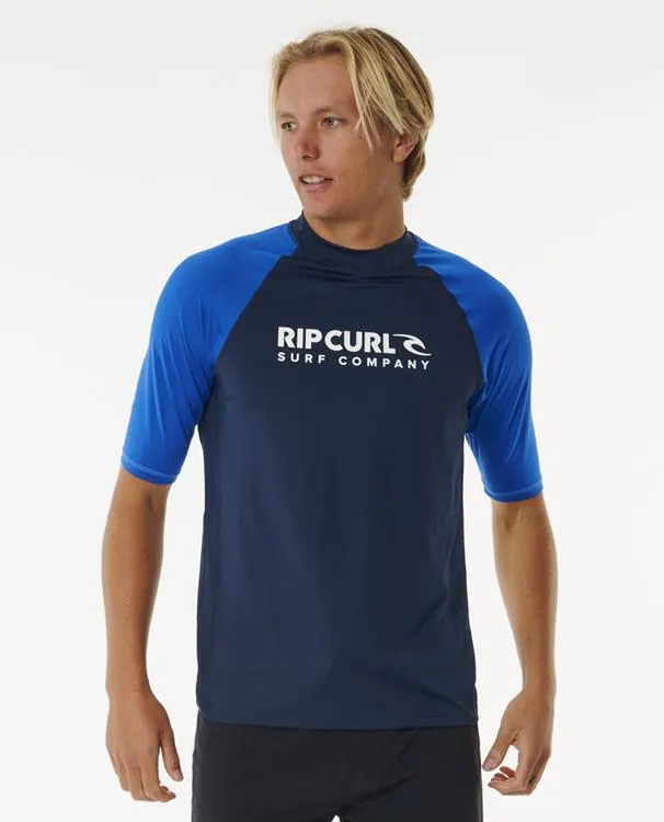 Ripcurl Shock Mens Short Sleeve Rashy (2024) - Dark Navy