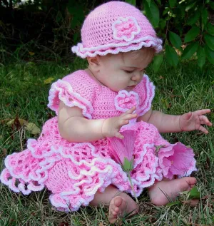 Savannah Ruffled Baby Set Crochet Pattern