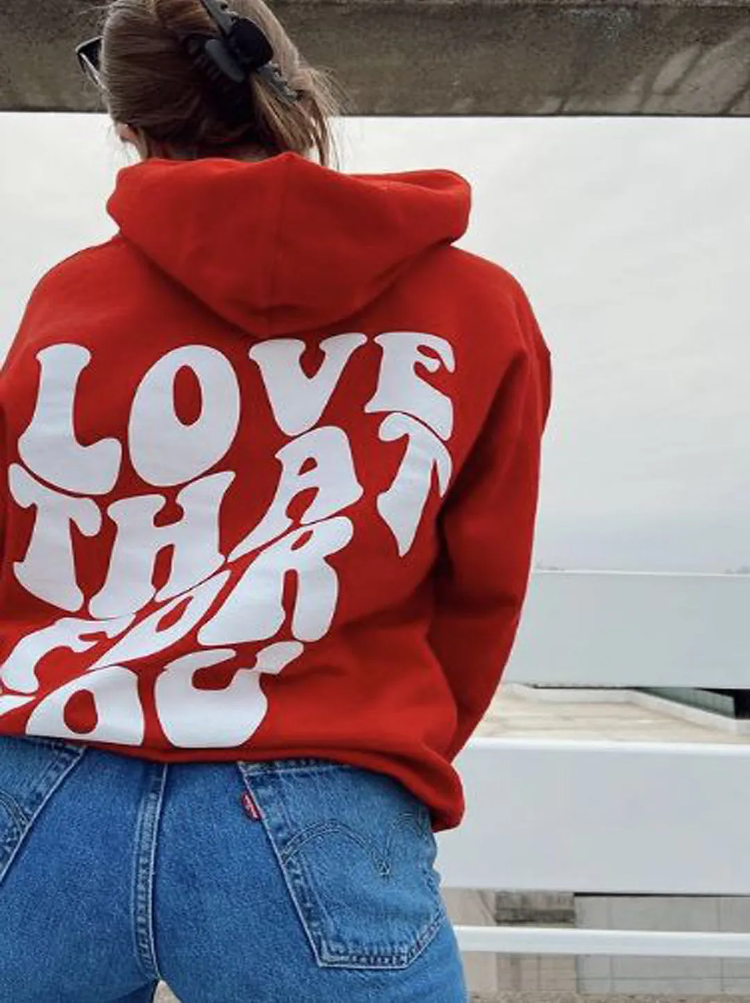 SXV  'LOVE THAT FOR YOU’ Printed Cool Aesthetic Sweatshirt Hoodie