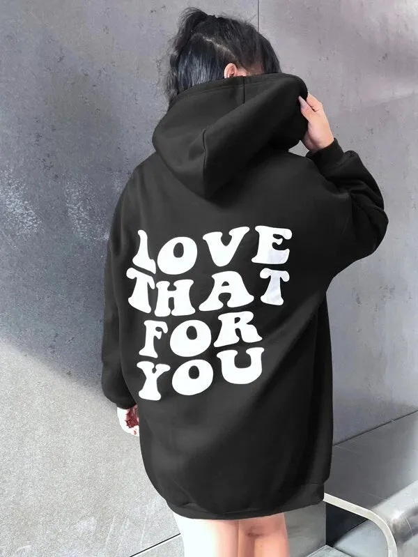 SXV  'LOVE THAT FOR YOU’ Printed Cool Aesthetic Sweatshirt Hoodie