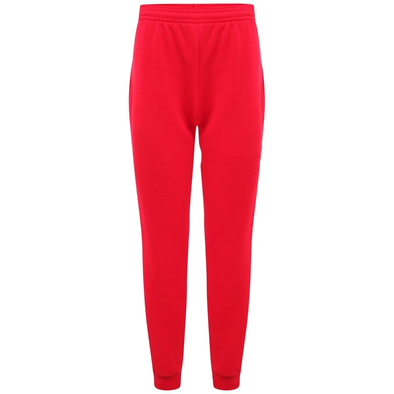 Unisex Boys Girls Fleece PE Gym School Jogging Bottoms Trousers Joggers Pants -Red