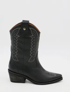 Unstoppable western cowboy boot black leather womens shoes