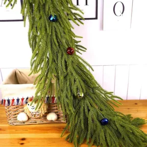 valiant LIUZHIPENG Christmas Norfolk Pine Garland, Realistic Christmas Norfolk Pine Garlands, Green Artificial Greenery Garland for Table, Fireplace, Mantle, Wall, Christmas Holiday Wedding Decor C6Y6 I 106'