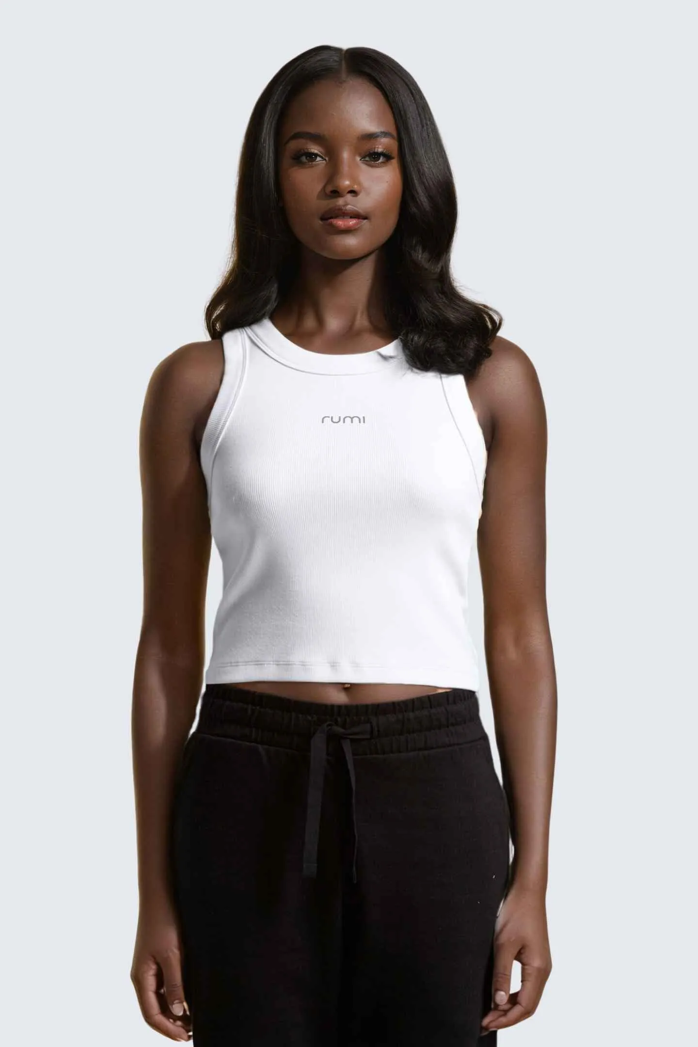 W MoonRib Cropped Tank - Snow