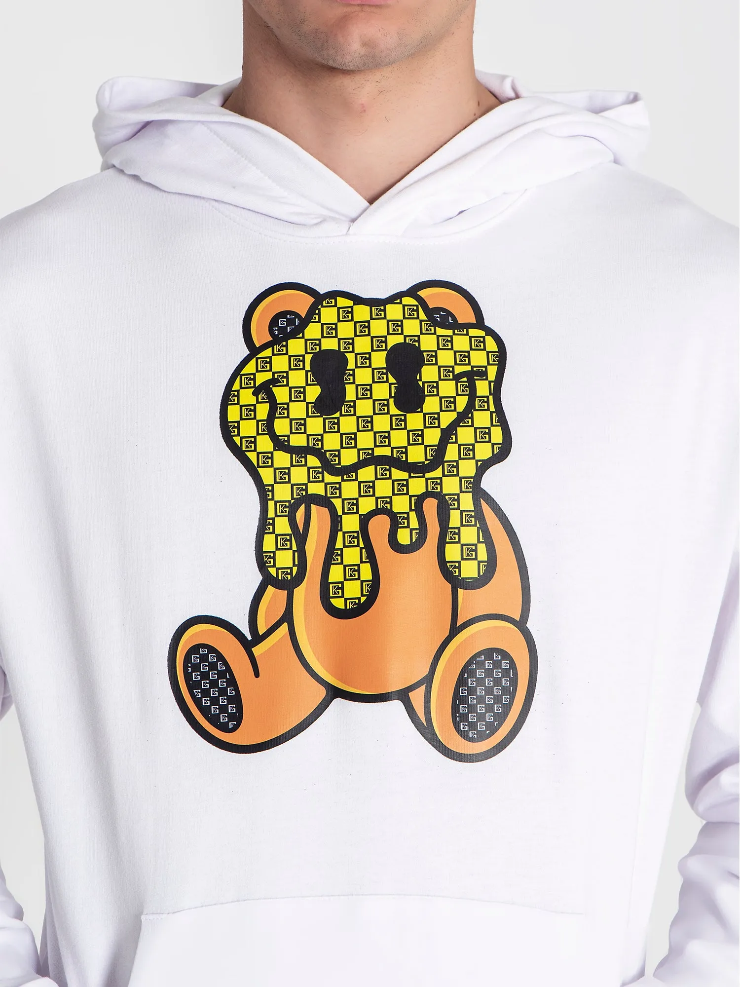 White Melting Bear Hoodie